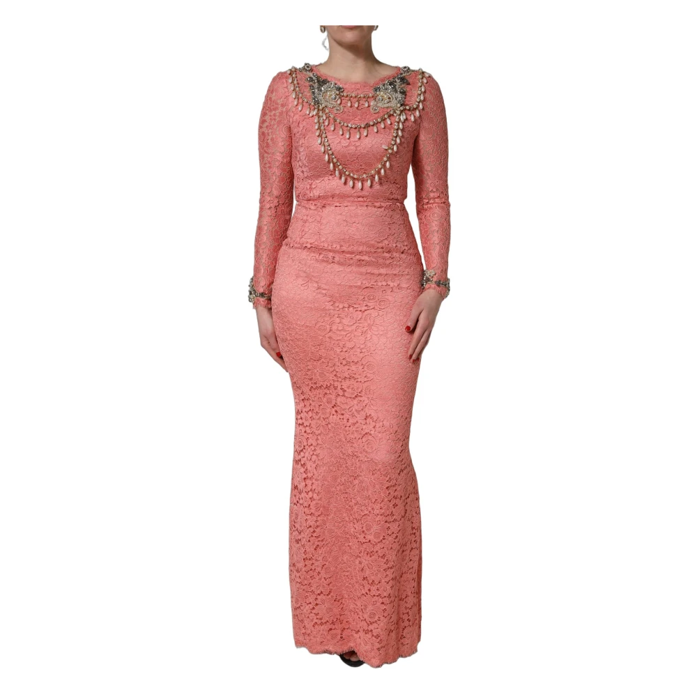 Dolce & Gabbana Women's Pink Long Sleeves Mermaid Dress - Gowns - S - Dresses