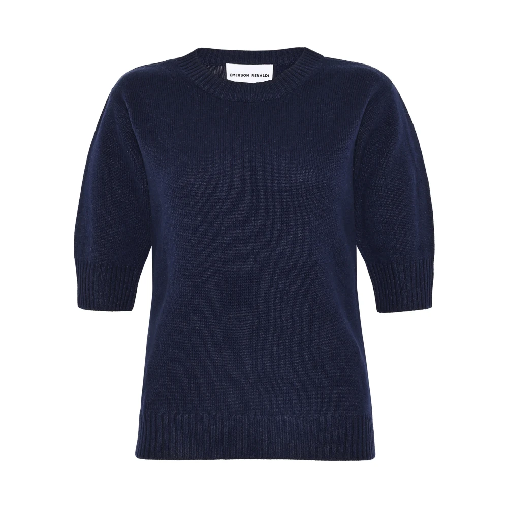 Emerson Renaldi Kasjmier trui met ronde hals Donker Marineblauw Blue Dames
