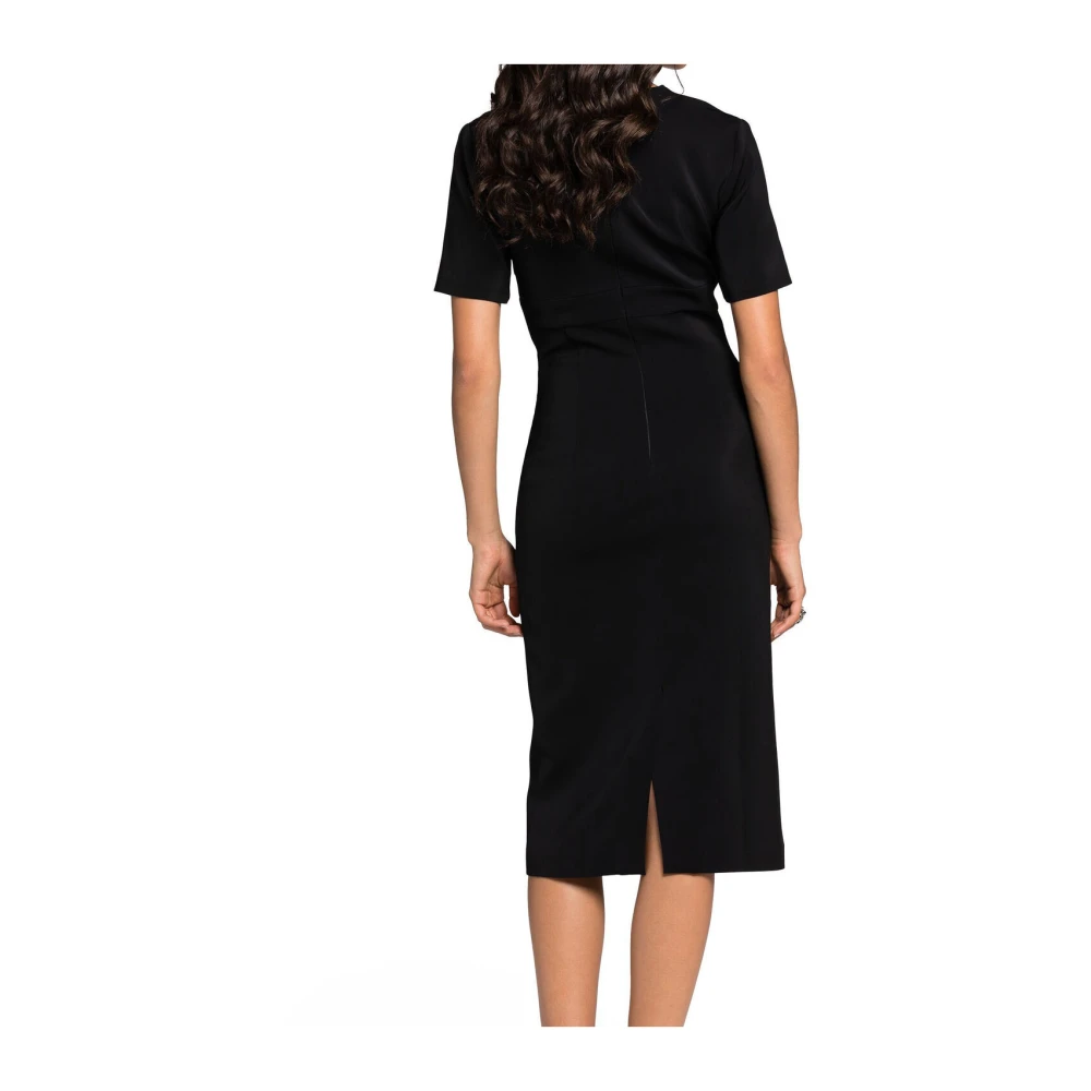 Roberto Cavalli V-hals Jurk met Korte Mouwen Black Dames