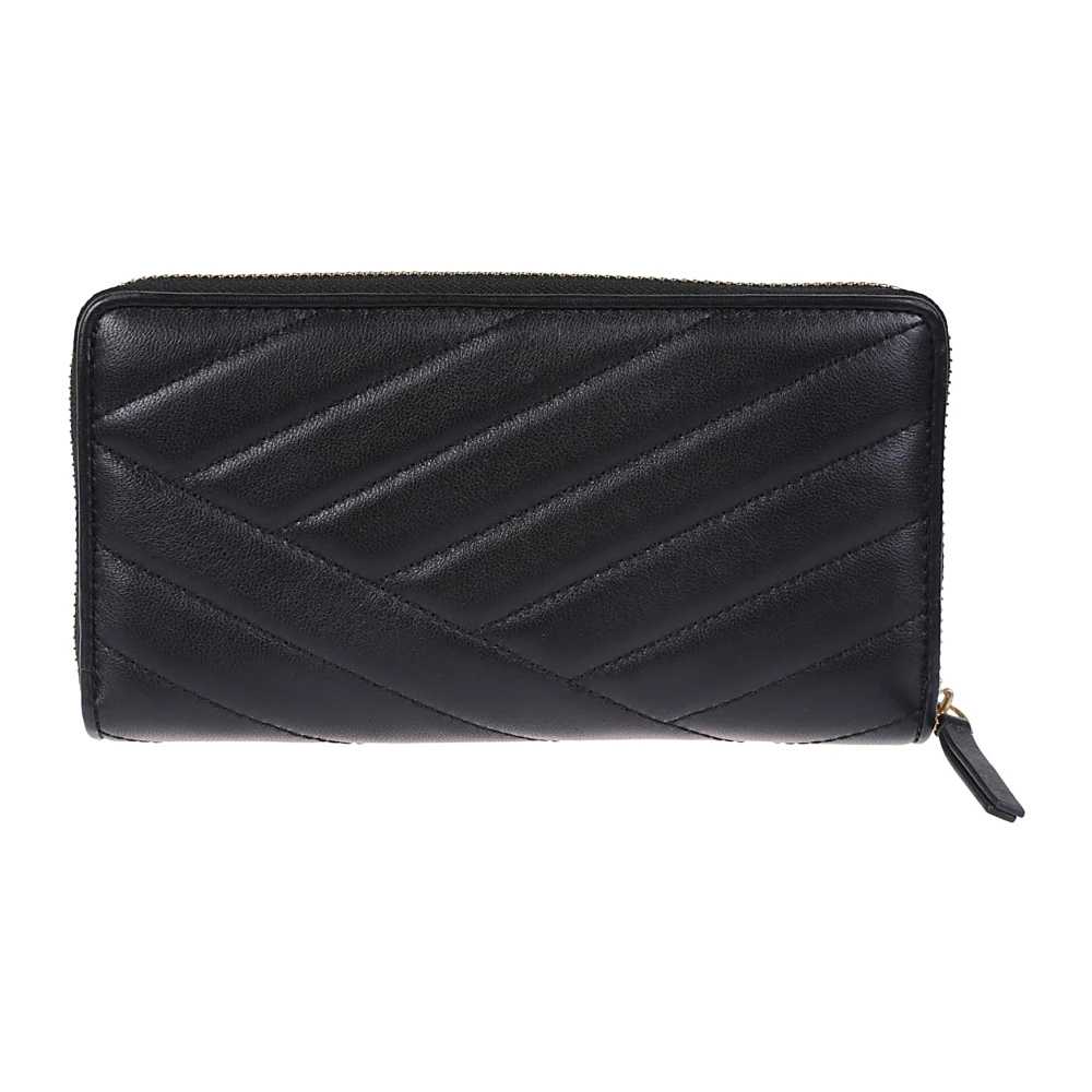 TORY BURCH Gewatteerde Leren Portemonnee met Ritssluiting Black Dames