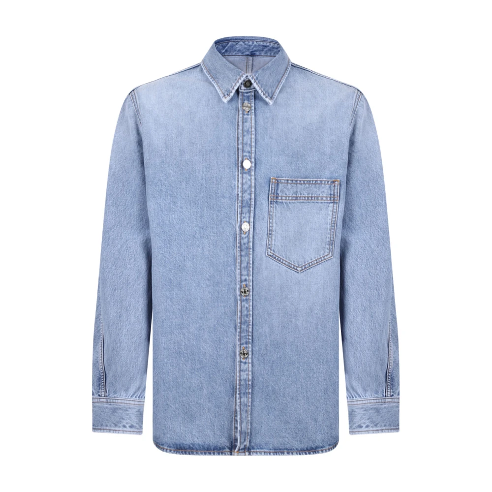 Givenchy Men's Blue Denim Shirts, M, Couture Seam Overshirt