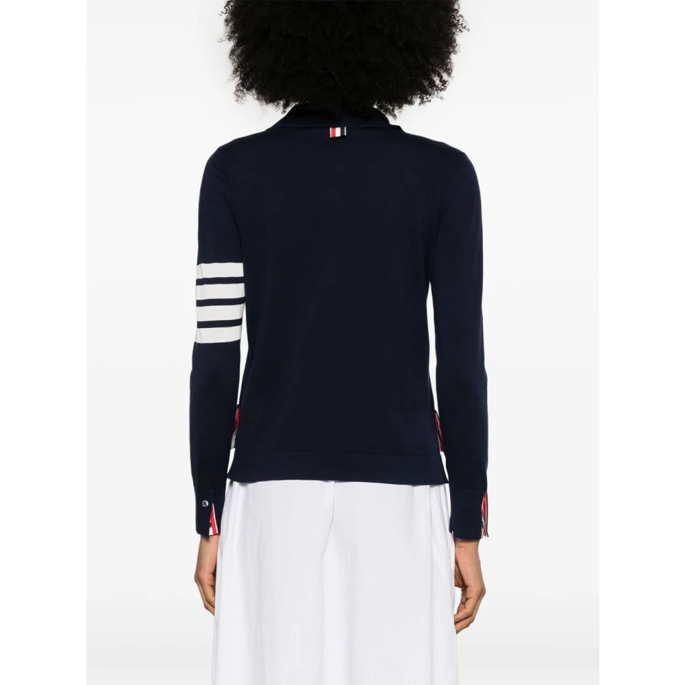 Thom Browne Blauwe Button-Up Shirt met Handtekeningdetails Blue Dames