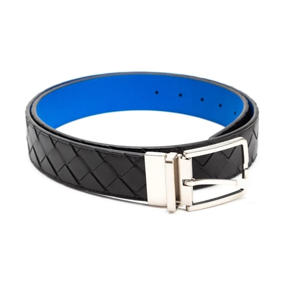 Bottega Veneta Modern Zwart-Blauwe Riem Blue Heren