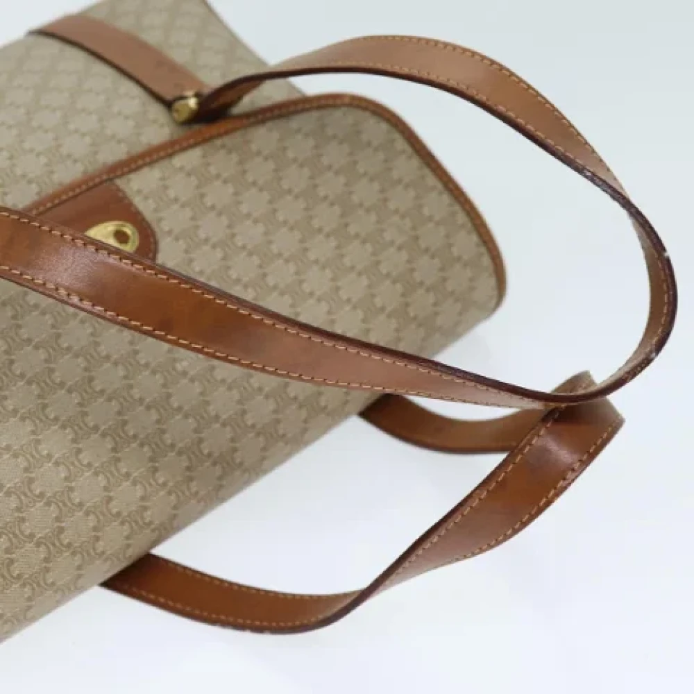 Celine Vintage Pre-owned Canvas shoulder-bags Beige Dames