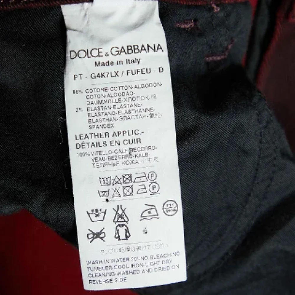 Dolce & Gabbana Pre-owned Cotton jeans Red Dames