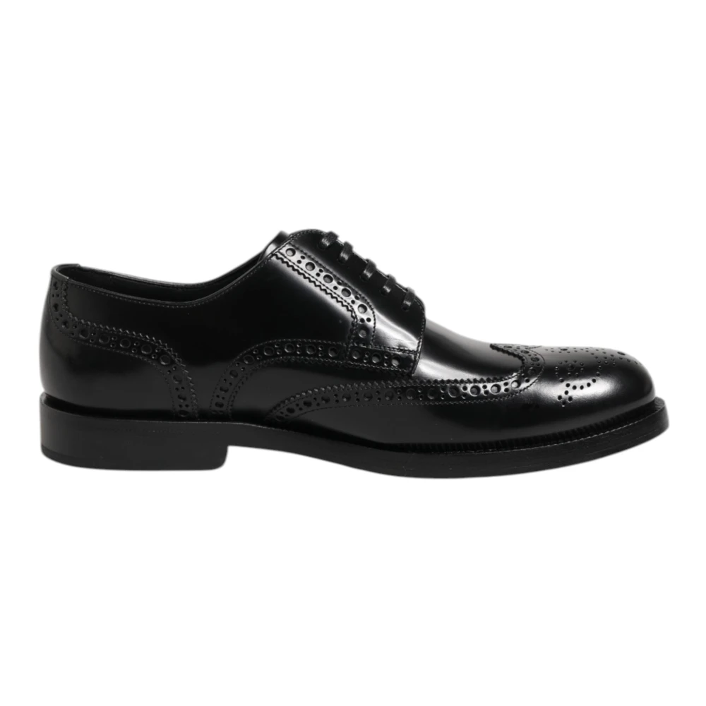 Dolce & Gabbana Men's Black Formal Derby Wingtip Shoes
