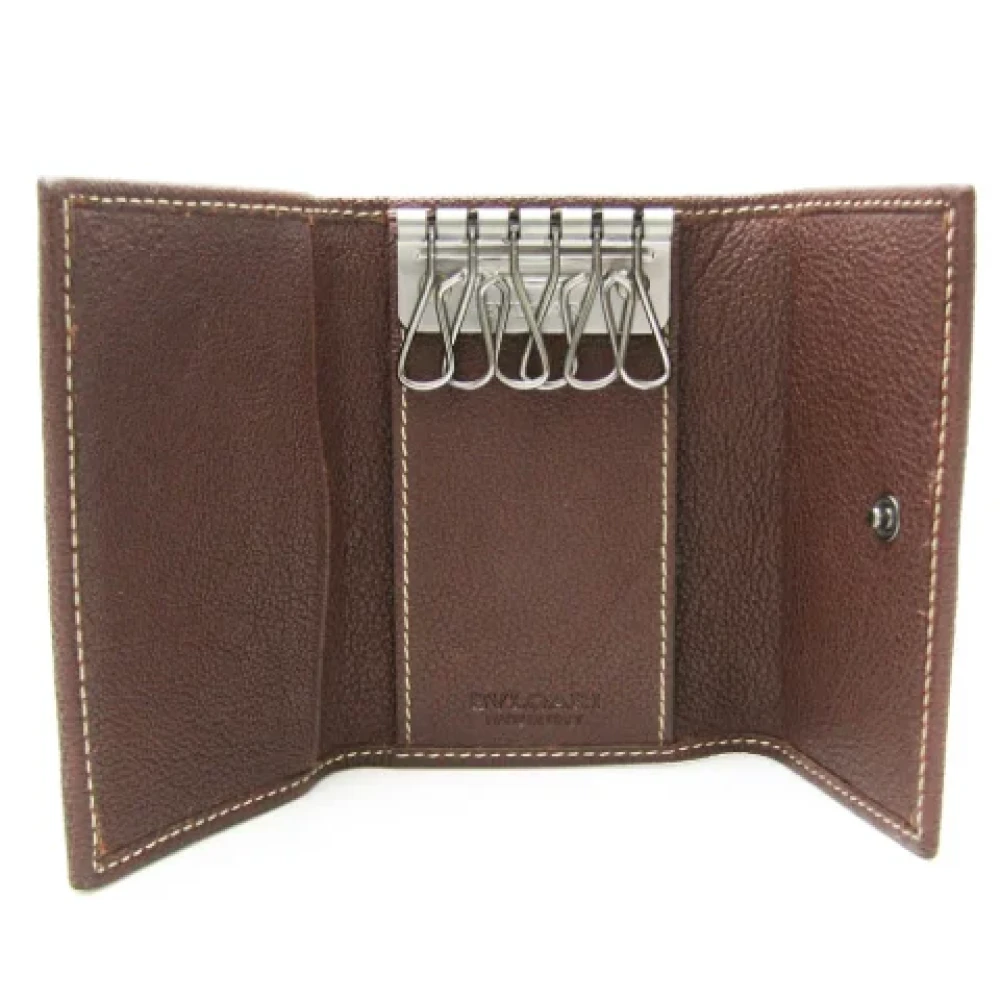 Bvlgari Vintage Pre-owned Leather key-holders Brown Dames