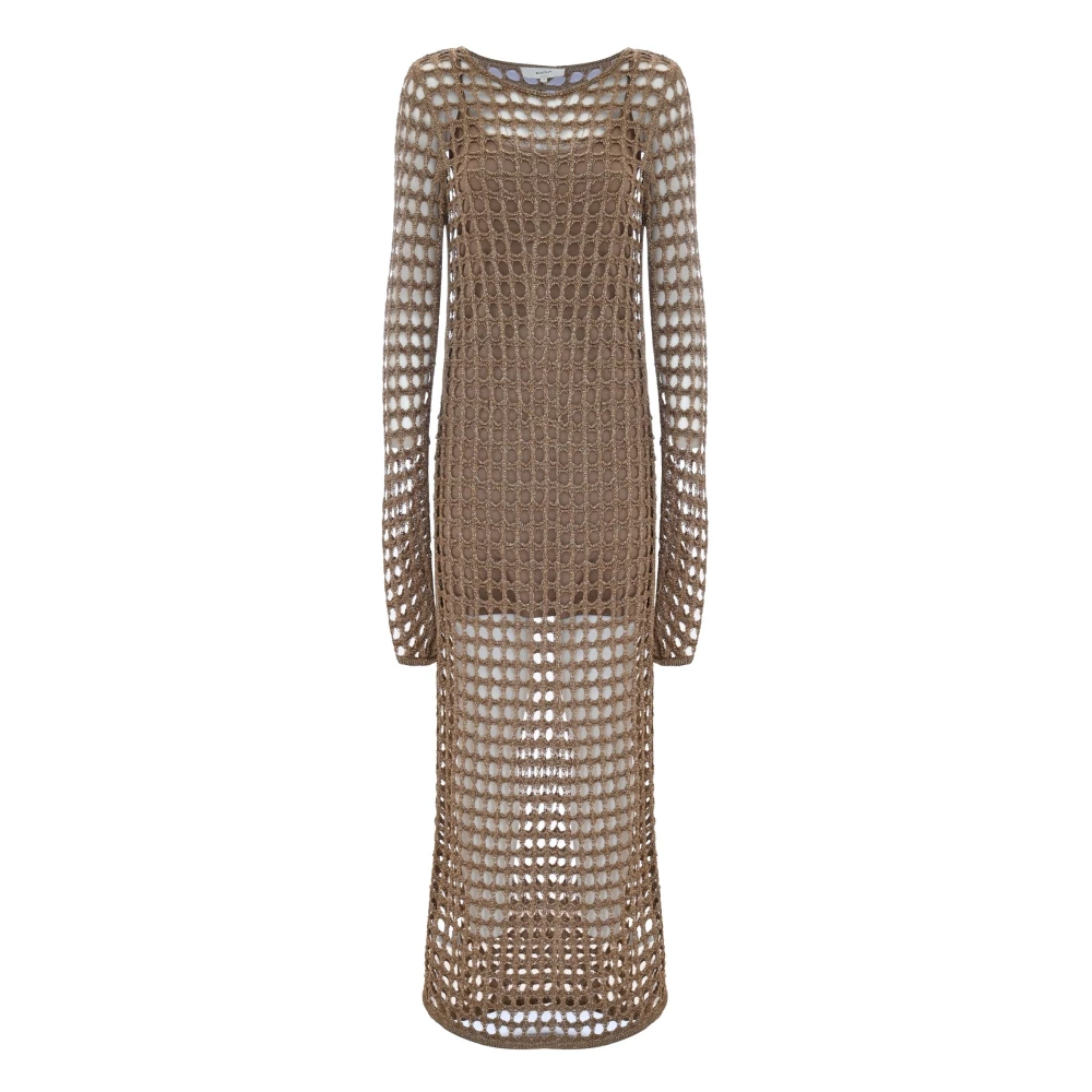 Kocca Lange jurk met mesh-effect Beige Dames