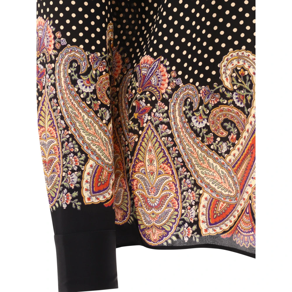 ETRO Zijden Overhemd met Paisley Detail Black Dames