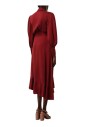 robe-midi-croisee-en-soie-grenat