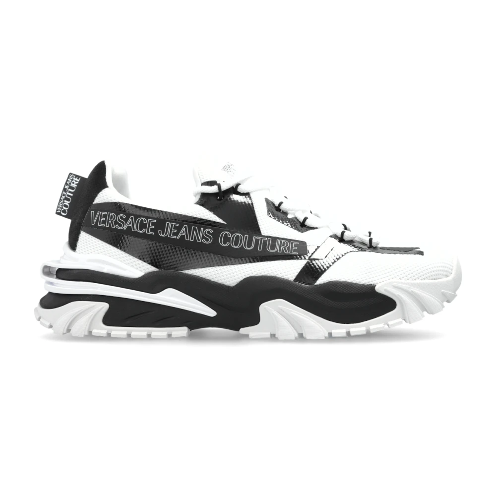 Versace Jeans Couture Sneakers met Gedrukt Logo Heren Schoenen Wit