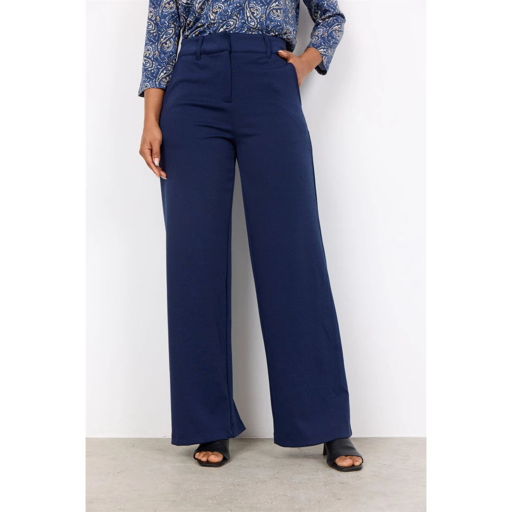 Soyaconcept Klassieke Wijde Pijp Broek Blauw Blue Dames