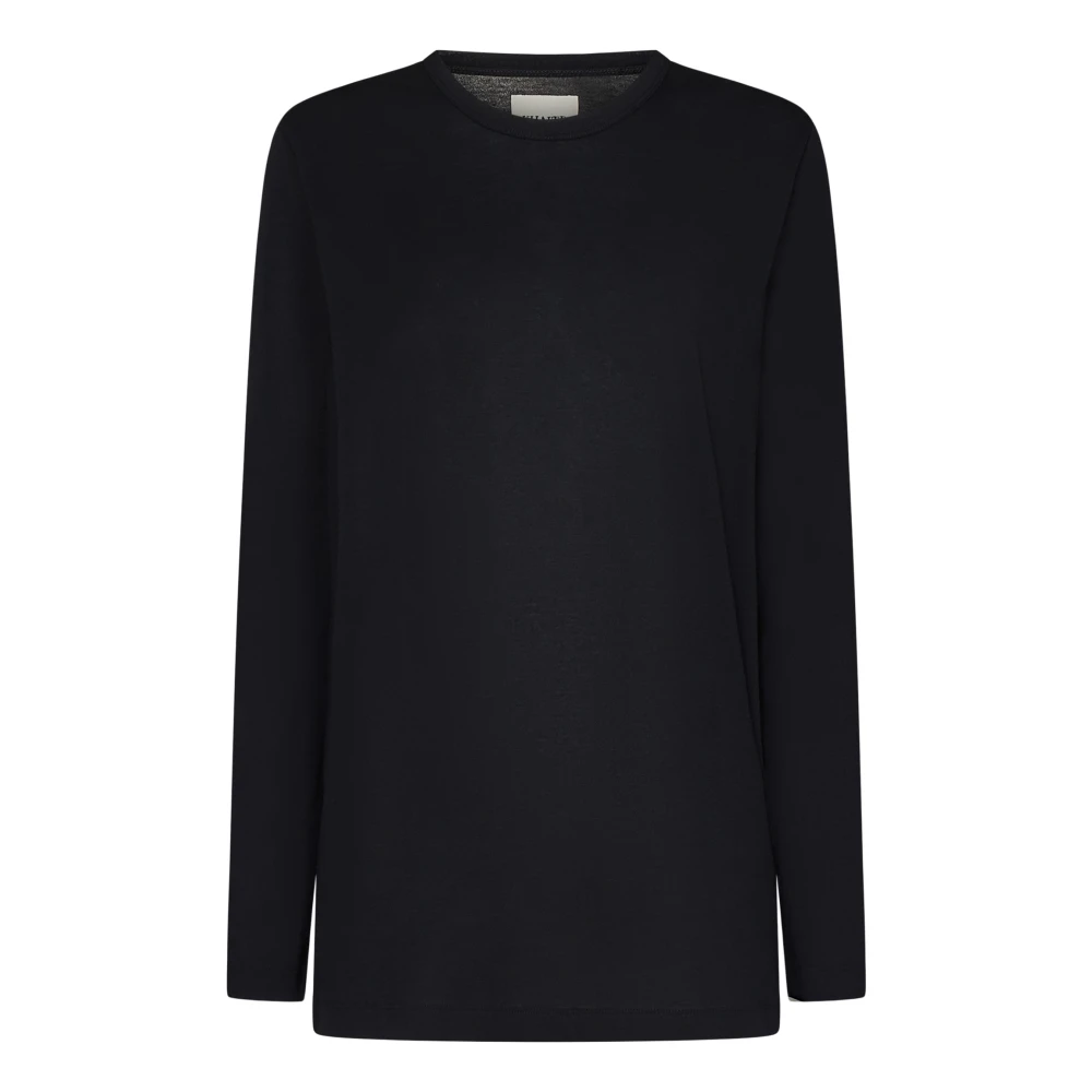 Khaite Zwart Crewneck Topwear Aw24 Black Dames