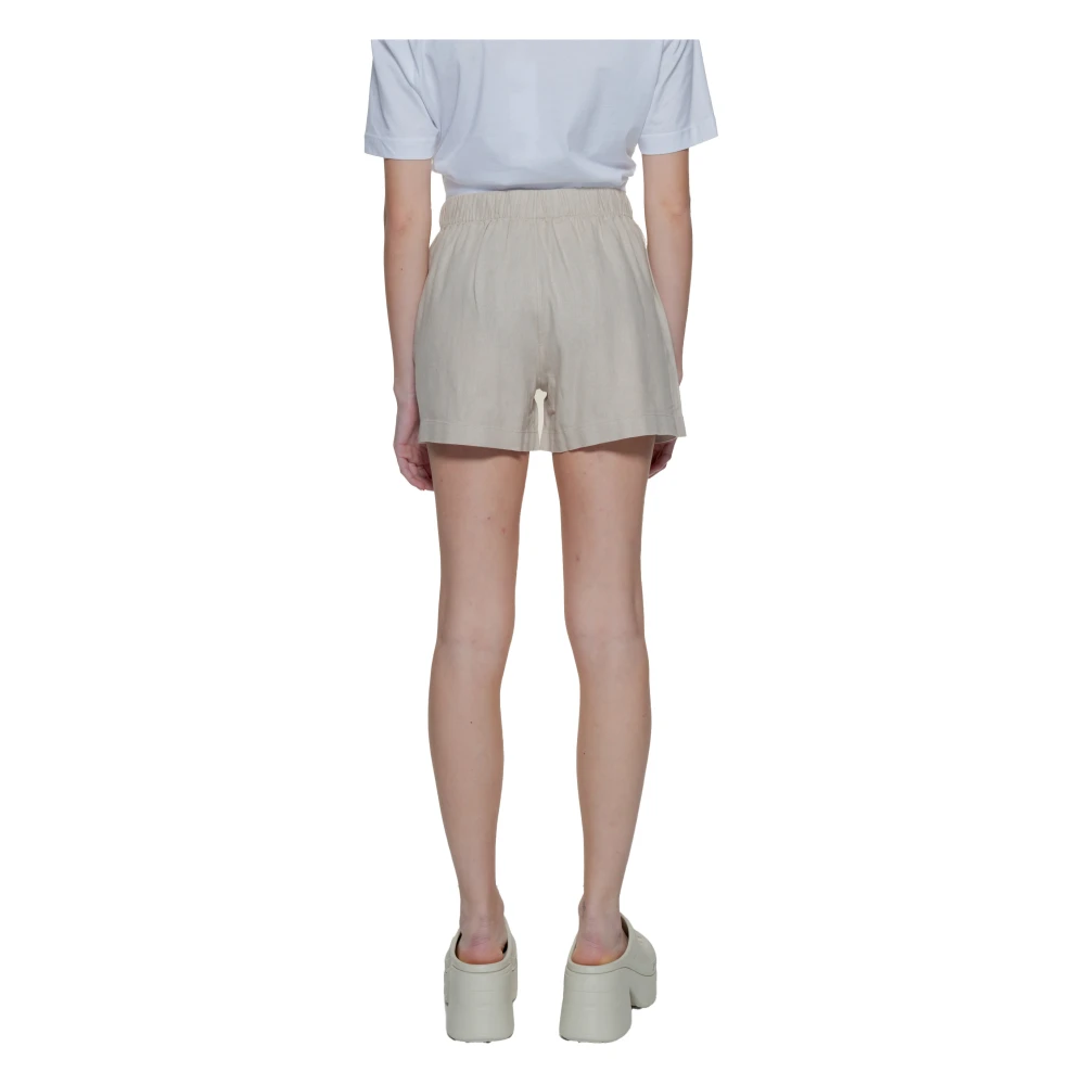 Only Linnen Pull-Up Shorts Lente Zomer Collectie Beige Dames