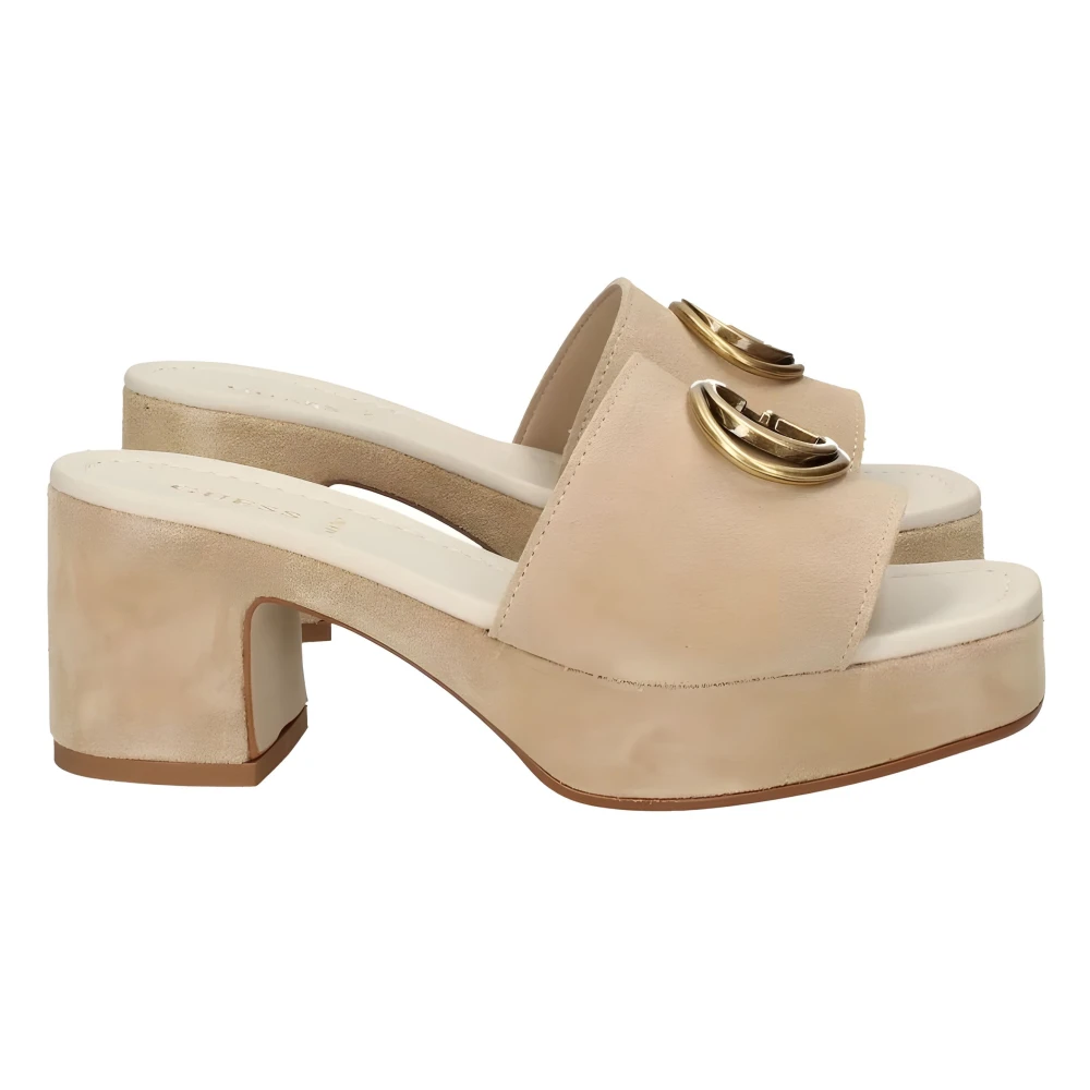 Guess Women's Brown Suede Platform Sandals