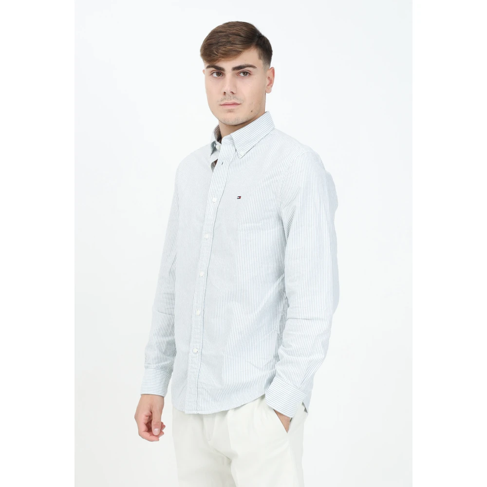Tommy Hilfiger Gestreept Oxford Heritage Overhemd met Lange Mouwen Green Heren