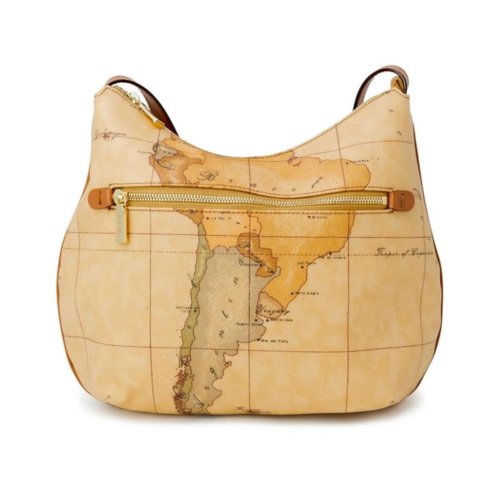 Alviero Martini 1a Classe Leren Accent Handtas Herfst Collectie Beige Dames