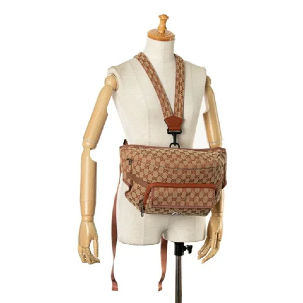 Gucci Vintage Pre-owned Canvas backpacks Beige Dames
