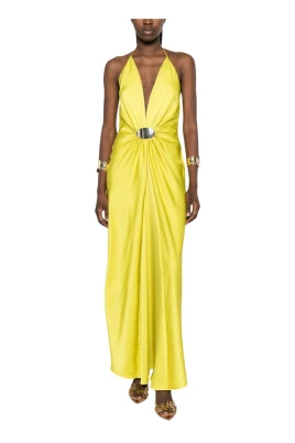 Draperad Satin Halter Klänning