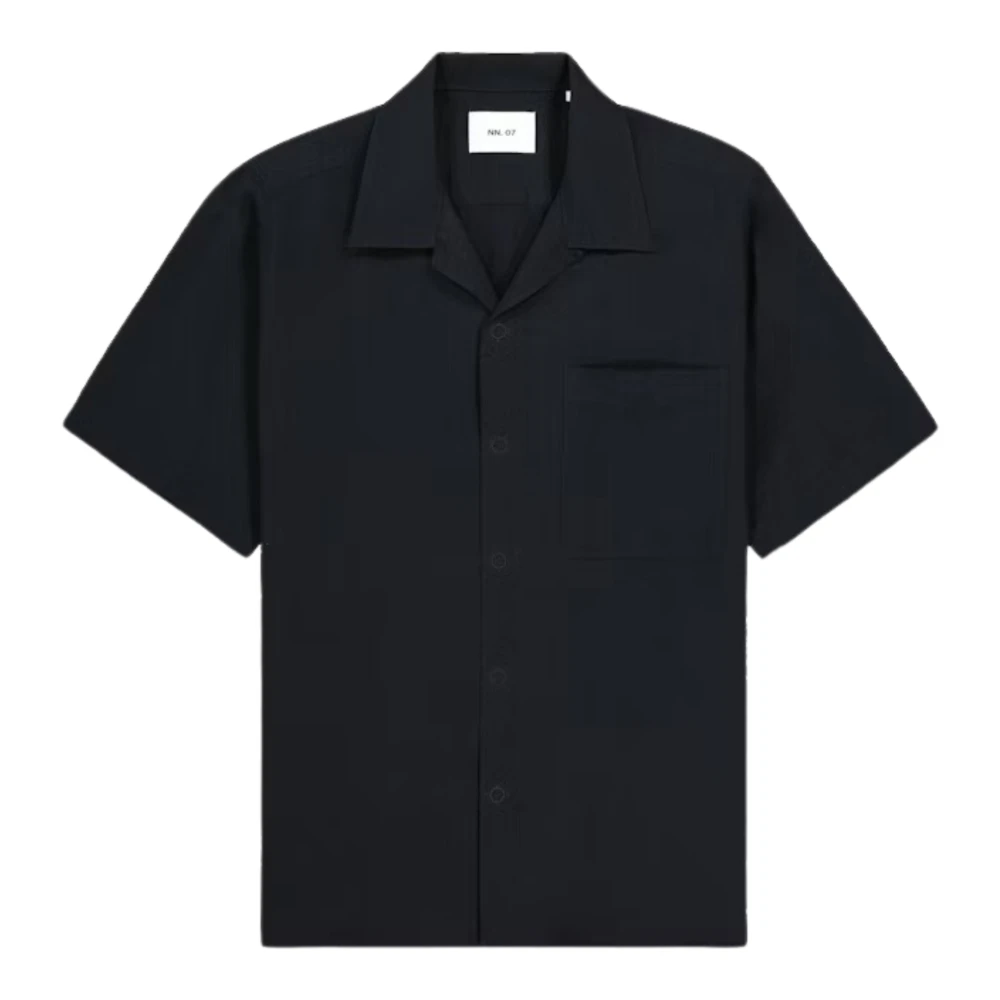 Nn07 Korte Mouw Zwarte Overhemd Black Heren