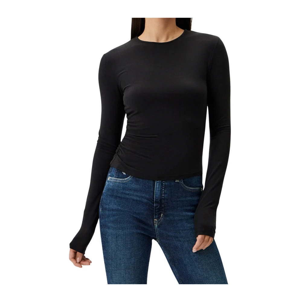 Calvin Klein Jeans Zwart Jersey Crew Neck Slim Fit Black Dames