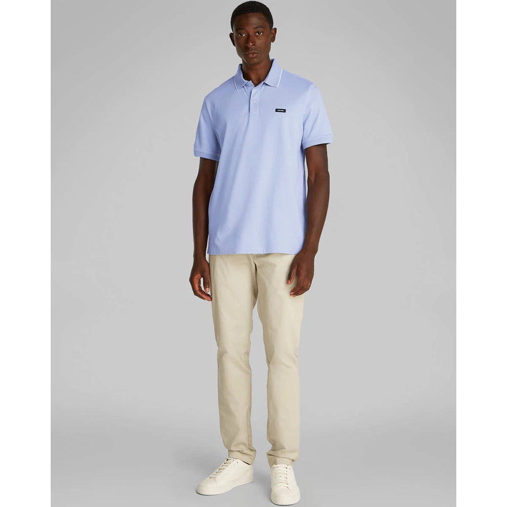 Calvin Klein Liquid Touch Zip Polo Blue Heren