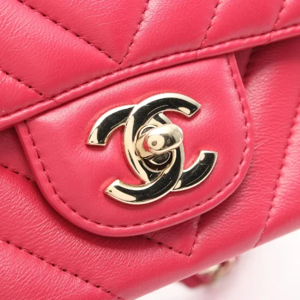 Chanel Vintage Pre-owned Leather crossbody-bags Pink Dames