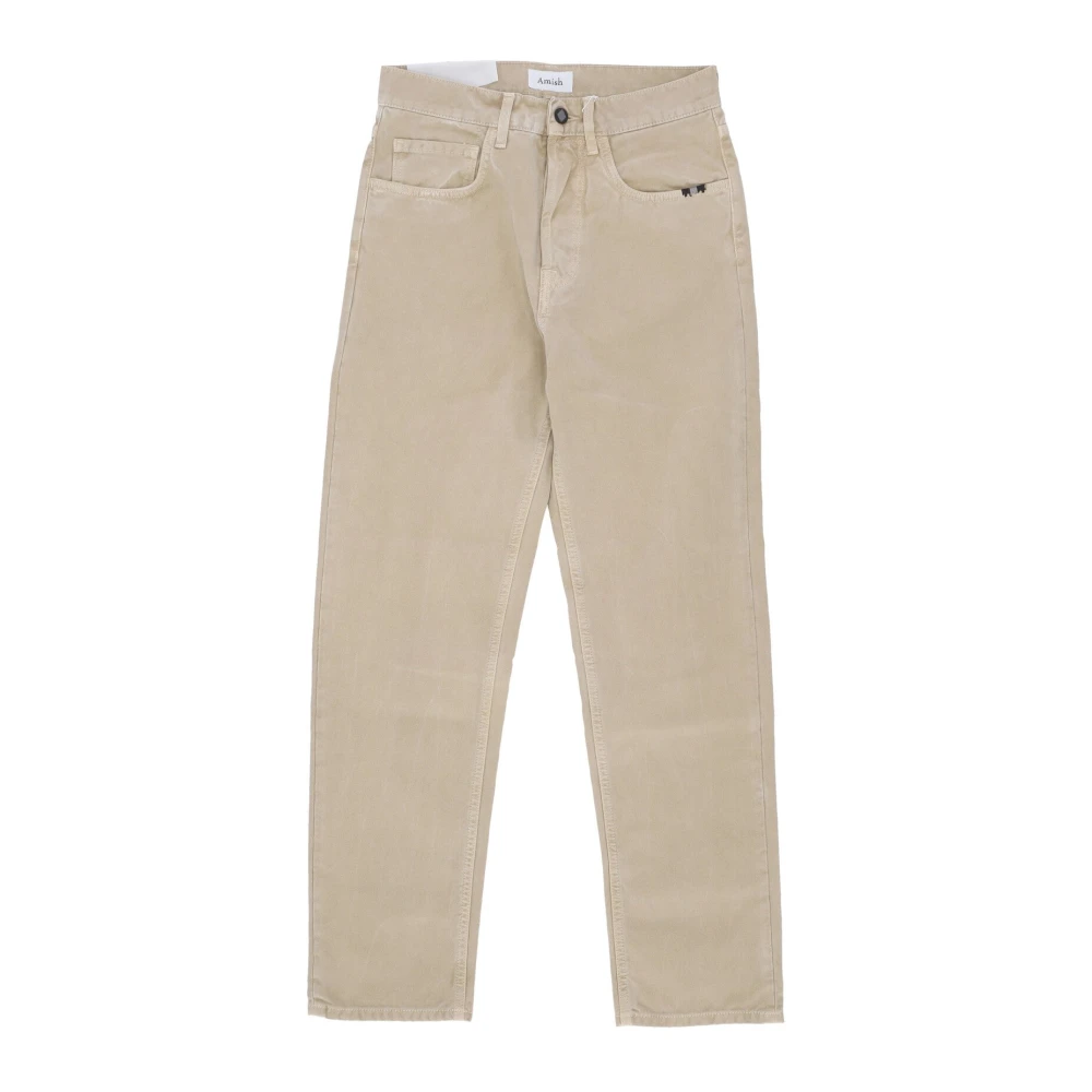 Amish Canvas Mud Dye Straight Leg Broek Beige Heren