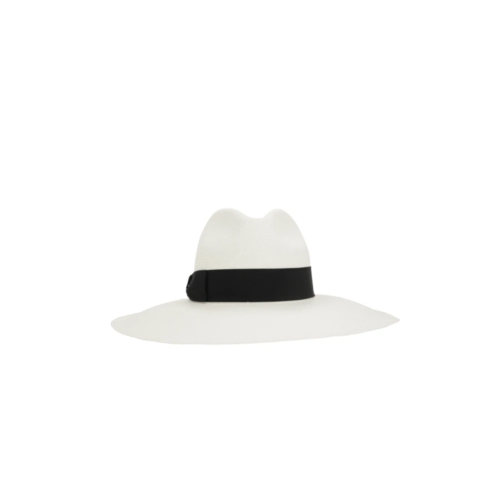 Borsalino Witte Panama Stro Sjaal White Dames