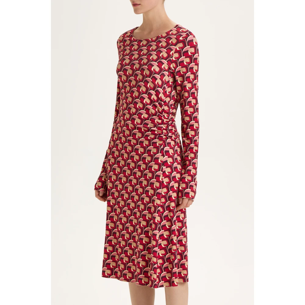 Maliparmi Gedrukte Jersey Jurk met Flatterende Snitten Red Dames