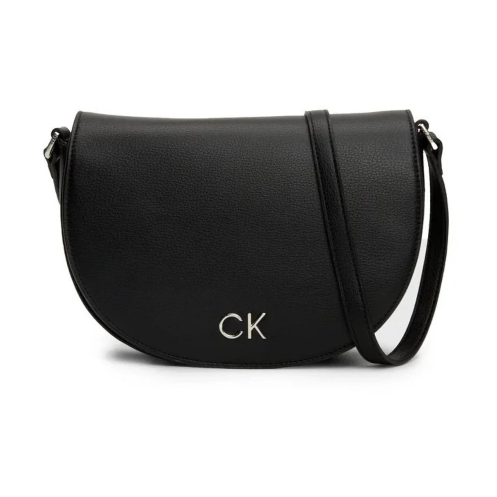 Calvin Klein Dagelijkse Saddle Tas Kiezel Black Dames