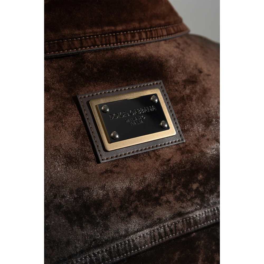 Dolce & Gabbana Jas met logo Brown Heren