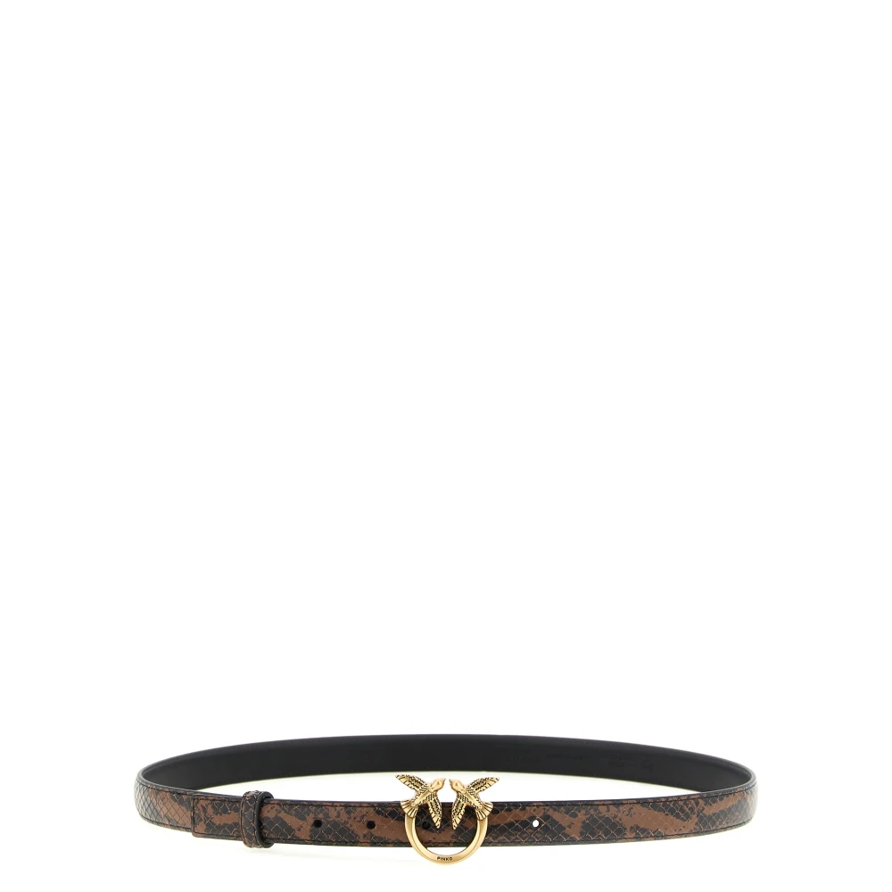 Pinko Love Birds Belt - Unisex - Belts - Brown - Xs - Accessories