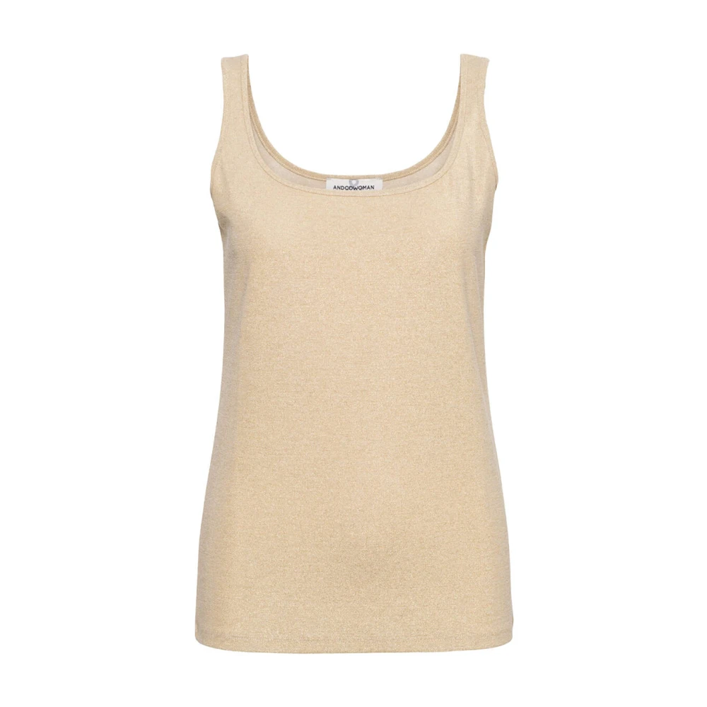 &Co Woman Lurex Lange Mouw Top Vesper Beige Dames