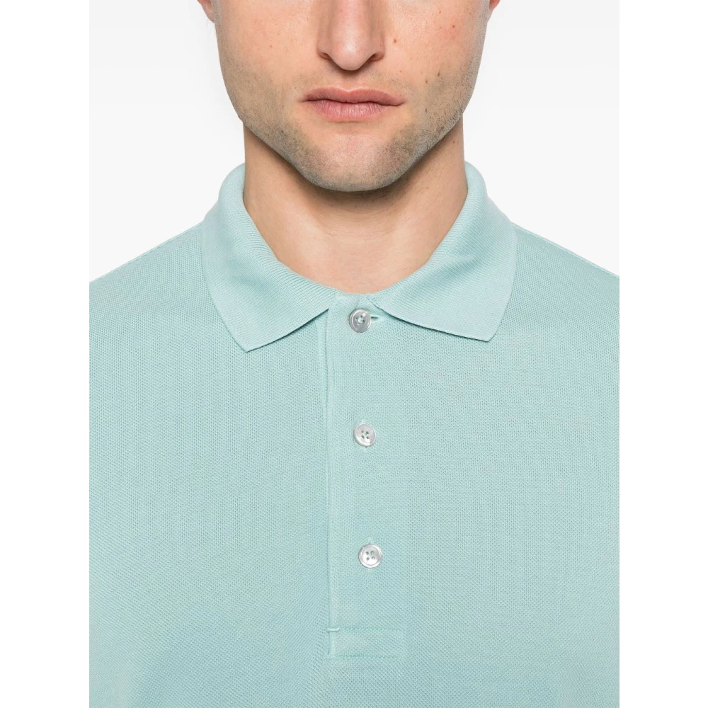 Tom Ford Blauw Poloshirt met Logoborduursel Blue Heren