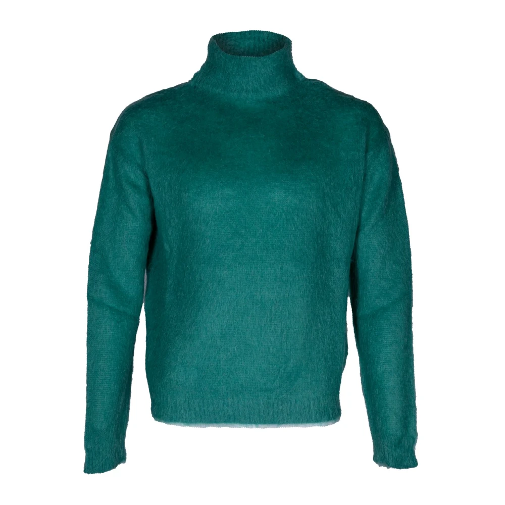 Dondup Mohair Dolcevita Trui. Lange Mouw. Gemaakt in Italië Blue Dames