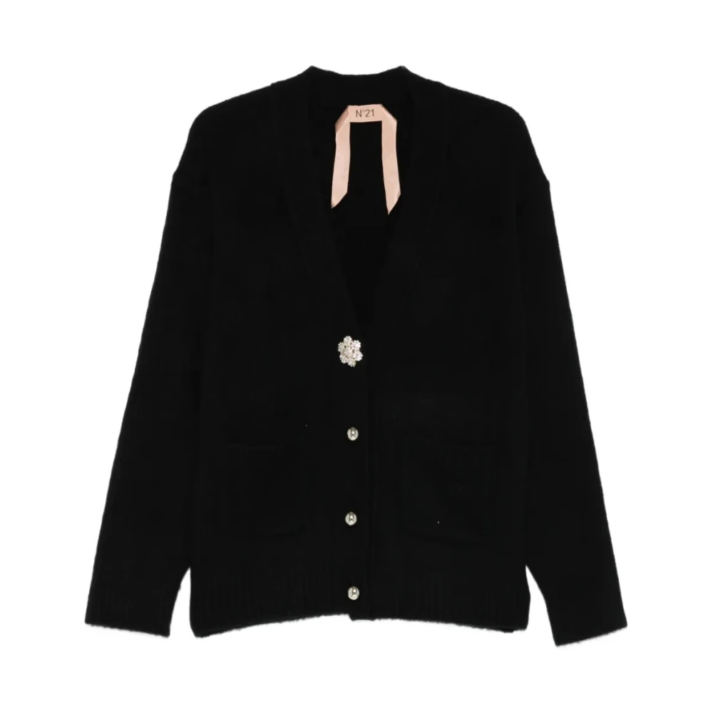N21 Women's Black Maglia Girocollo - Cardigans - S - Knitwear