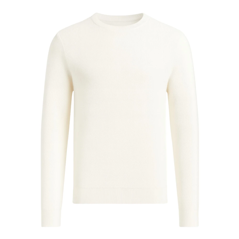 Calvin Klein Men's White Round-Neck Knitwear, 2XL, Jumpers Classic Style
