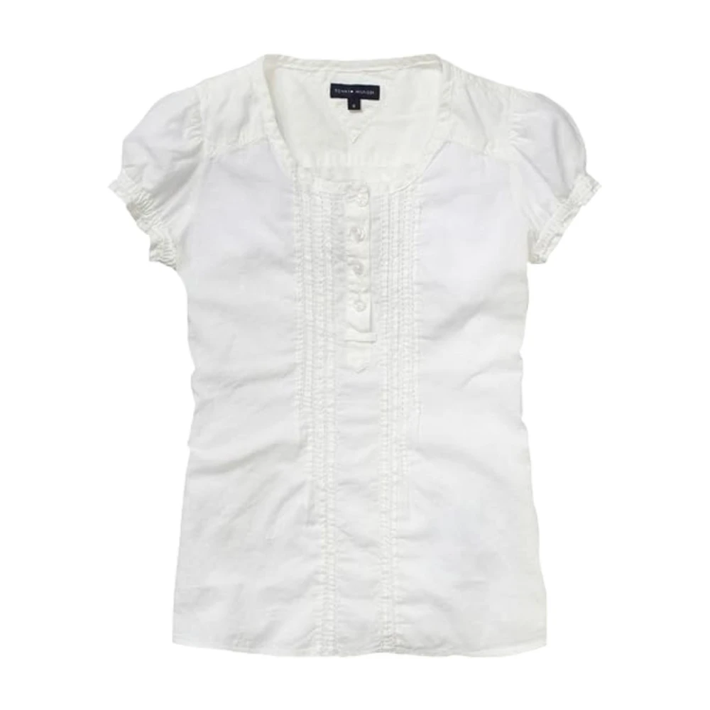 Tommy Hilfiger Girls White Kim Top Blouse - Kids Blouses - 14 Y - Kids