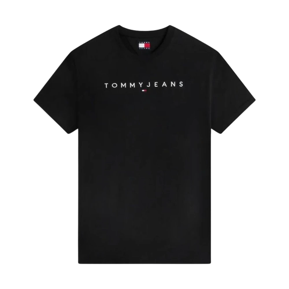 Tommy Jeans Herren Schwarz T-Shirt Linear Logo Regular Fit - Bild 5