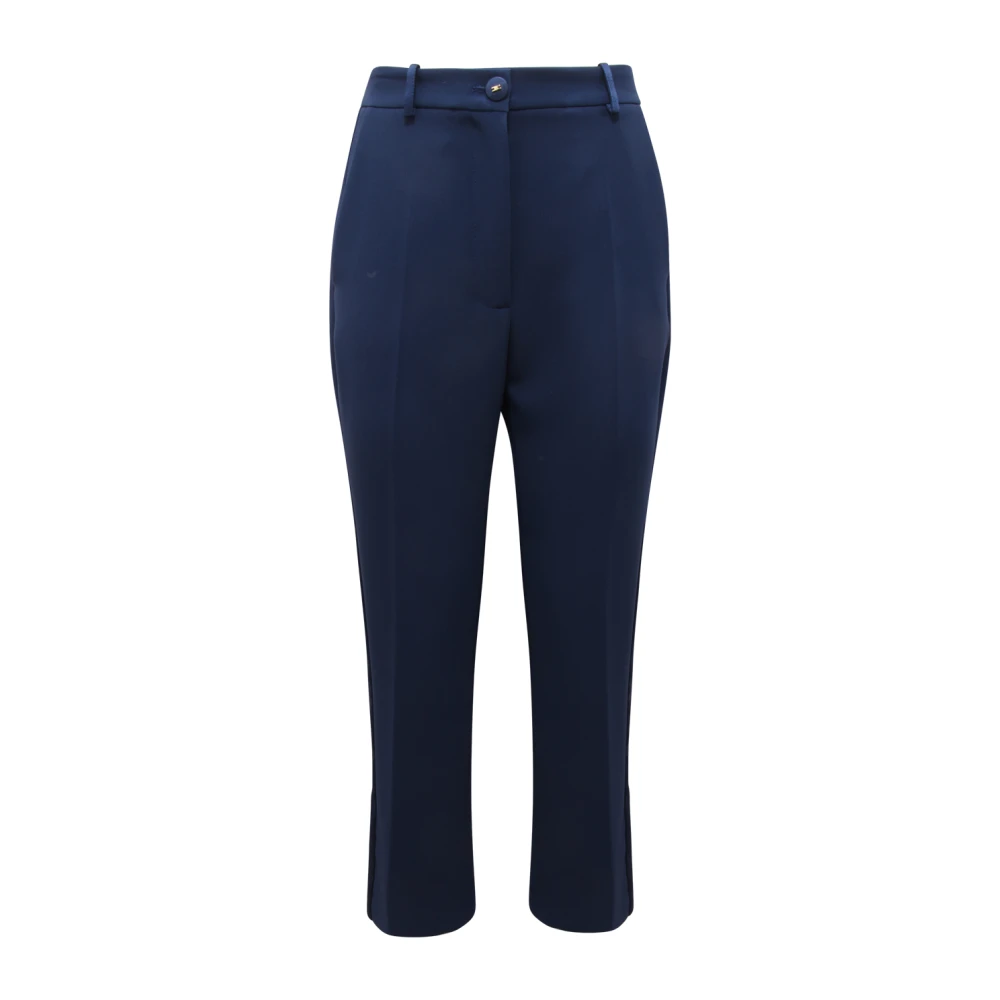 Elisabetta Franchi Blue Pa-086-51E2 Cropped Trousers - Female - Cropped Trousers - Xs - Trousers