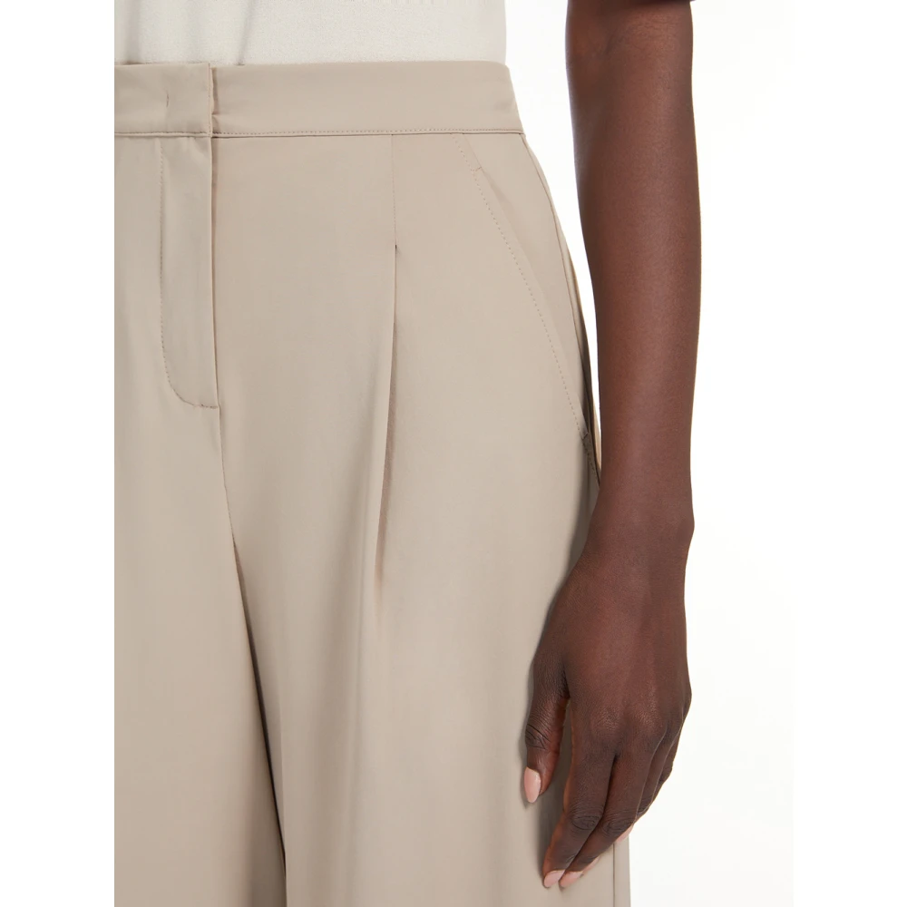 Max Mara Elegante Palazzo Broek Duif Grijs Beige Dames