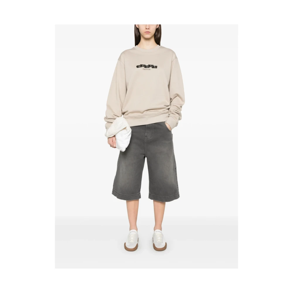 Daily Paper Beige Crew Neck Logo Sweater Beige Heren