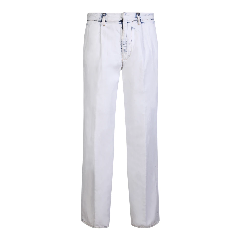 Dsquared2 Women's Blue Faded High Waist Wide Leg Jeans
