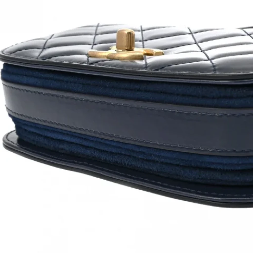Chanel Vintage Pre-owned Leather chanel-bags Blue Dames