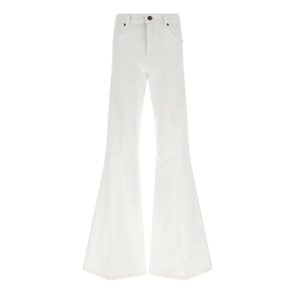 Twinset Kvinno Vit Jeans Dam, W26, Bomull, Bull Utsvängda Jeans