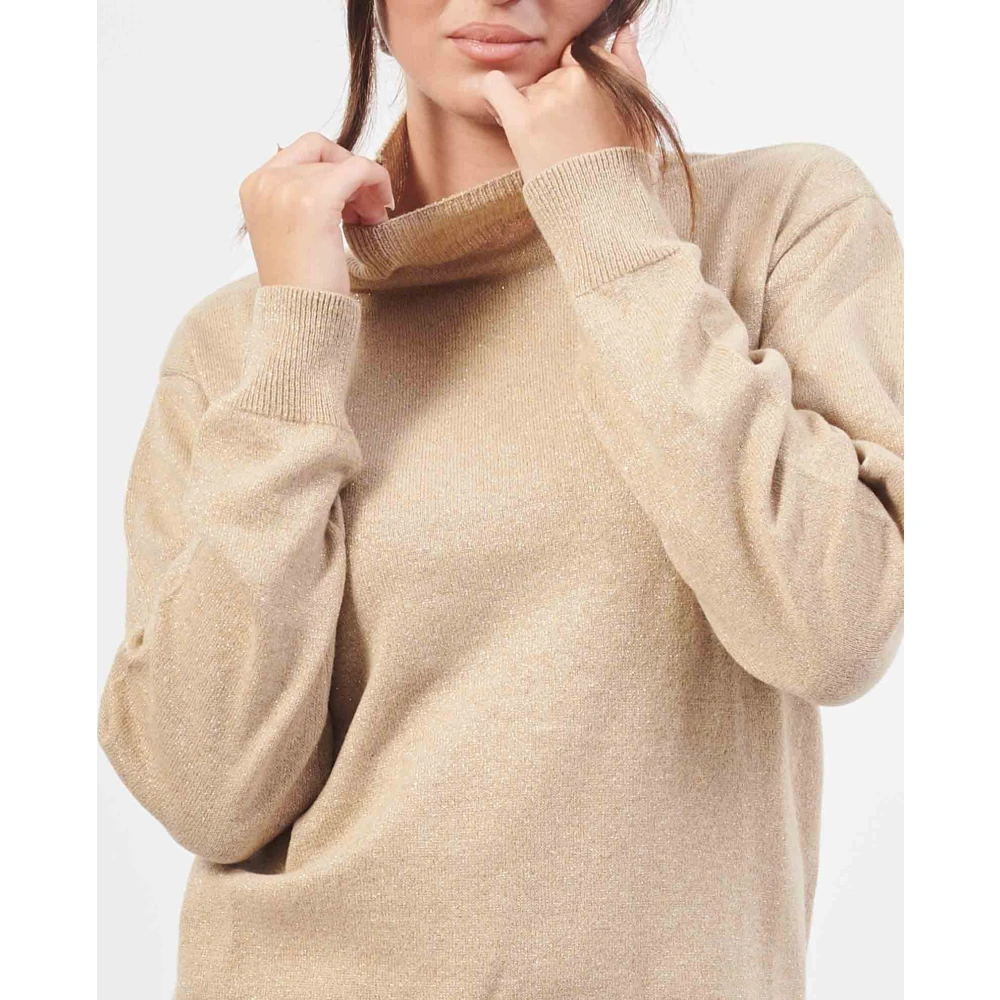 Armani Exchange Gouden trui met metallic draad Yellow Dames
