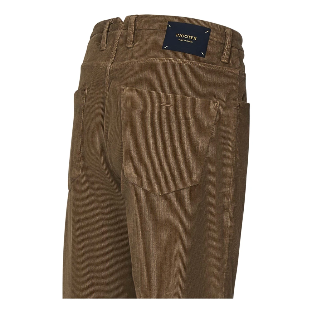 Incotex Bruine Slim Fit Broek met Logo Brown Heren