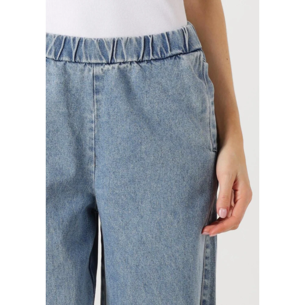 Notre-v Lichtblauwe Wijde Broek Blue Dames