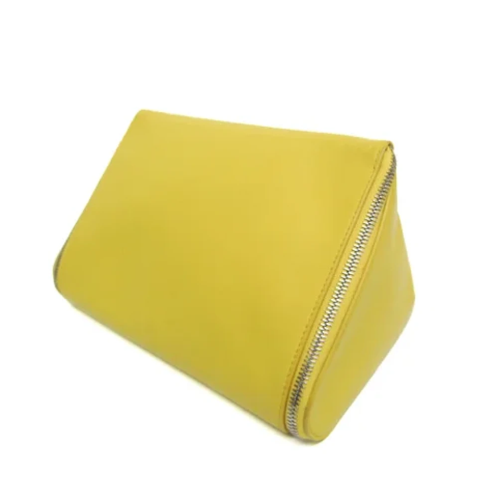 Bottega Veneta Vintage Pre-owned Leather clutches Yellow Dames